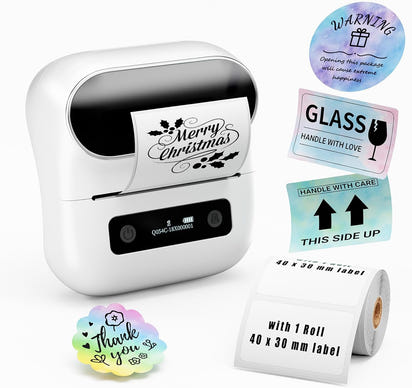 Label Printer With 140 Circle Thermal Labels