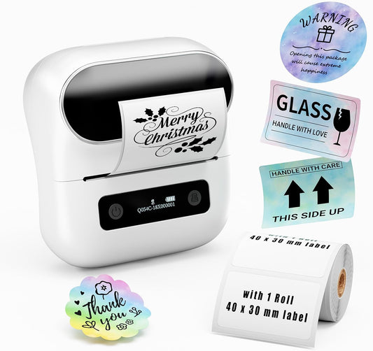 Label Printer With 140 Circle Thermal Labels